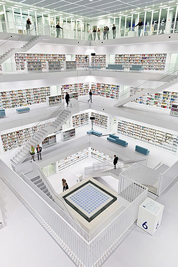 Stadtbibliothek am Mailänder Platz, Galerie | Foto: Kraufmann/Harms, © Landeshauptstadt Stuttgart