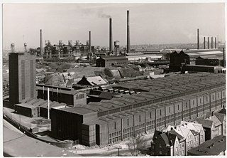 Damals: Jahrhunderthalle inmitten des Industrieareals (Bochum)