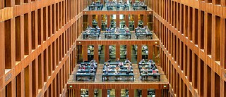 The reading room in the library of the Humboldt University in Berlin