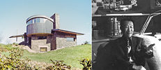 Links: Haus Audry, Steinfort, Luxemburg; Foto: M. Koch | Rechts: Chen Kuen Lee in seinem Büro, 1985
