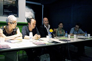 Lutz Hübner in der Sala Beckett, eingeladen durch das Goethe-Institut Barcelona.