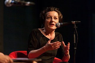 Herta Müller während der Präsentation der Ausstellung "Herta Müller: Der Teufelskreis der Wörter" im Juni 2012.