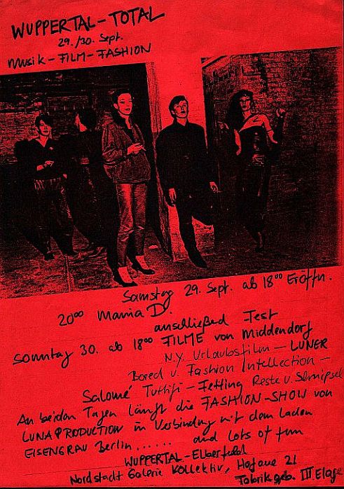 Mania D Poster Concert in Wuppertal Nordstadt Galerie Kollektiv Germany 1979