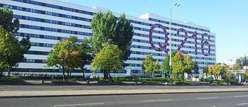 A prefabricated building in Berlin-Lichtenberg that used to house the offices of the Reichsbahn (East German Railways) - now renovated and converted into an apartment block.