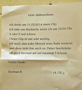 Liebe Mitbewohner ...