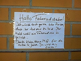 Hallo Fahrraddiebe! ...