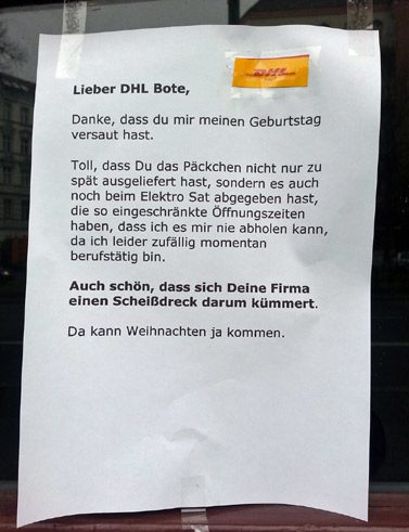 Lieber DHL Bote, ...