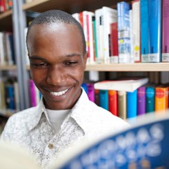 User at the library at Goethe-Institut Kenya