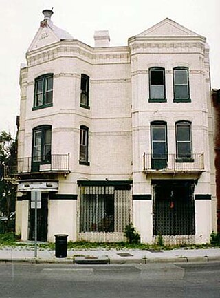 Third and Massachusetts Avenue NW building, as it appeared on October 3, 2006, now dwarfed by neighboring high rises.