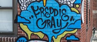 Tribute in Baltimore Graffiti remembering Freddie Gray