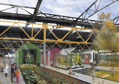 Collage für Unterbringung am Bahnhof