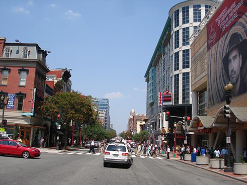 Seventh Street mit nördlichem Blick von der G Street, August 2010.