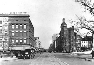 7th Street NW, looking north from Pennsylvania Avenue, 1935. With its busy street car lines and heavy automobile traffic, the commercial life of 7th Street is still very evident in this pre-suburban, pre-war, and pre-shopping center era. In the distance, the dome of the then future, now former Marlo’s Furniture Store gleams in the sun at the corner of 7th and I Streets.