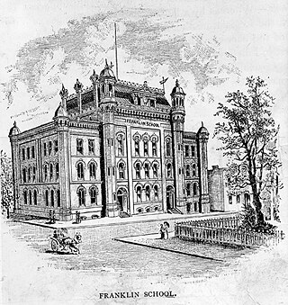 Lithograph of Franklin School.