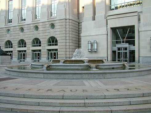 The Oscar S. Straus Memorial Fountain, located in Federal Triangle on 14th Street between Constitution and Pennsylvania Avenues, NW, 2005.