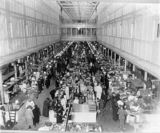 Ansicht des Innenraums einer der Marktflügel, Center Market, 1923.