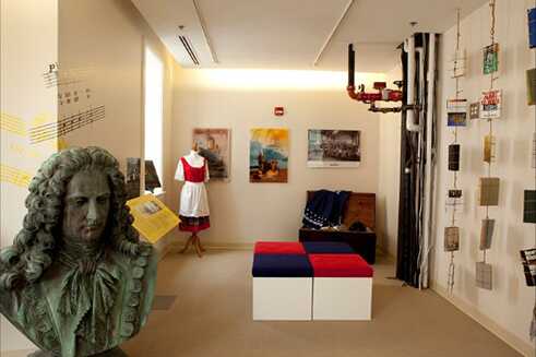 Der Innenraum der Hockemeyer Hall wurde renoviert, um das German-American Heritage Museum zu beherbergen. Die Ausstellung erzählt von den erheblichen Beiträgen von Deutsch-Amerikanern für unsere Gesellschaft. 2010.