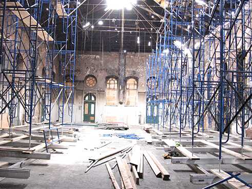 Der Innenraum der Great Hall nach dem Brand, 2007.