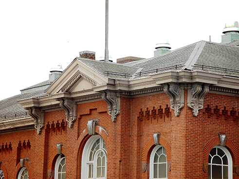 Detail der Fassade des Eastern Market, 2007.