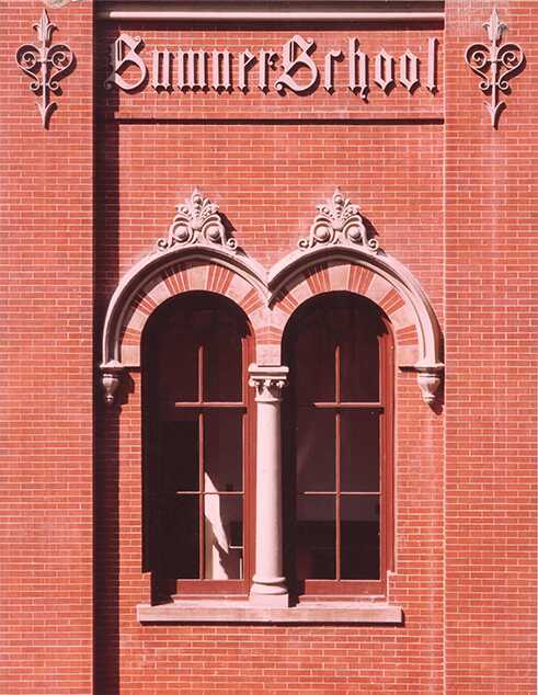 Detail of an arched window at the Sumner School. (n.d.)