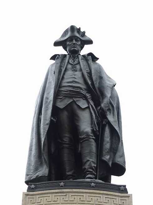 The Steuben Monument in LaFayette Square. 