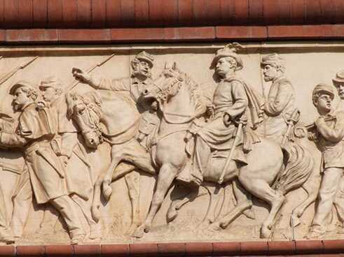 Soldiers in Buberl's frieze for the Pension Building, 2015.