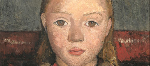 Portrait de jeune fille, les doigts écartés devant la poitrine autour de 1905,  détrempe sur toile, 41 x 33 cm : Von der Heydt Museum, Wuppertal 