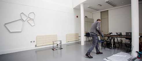 Albert Weis working in Studio 11, IMMA