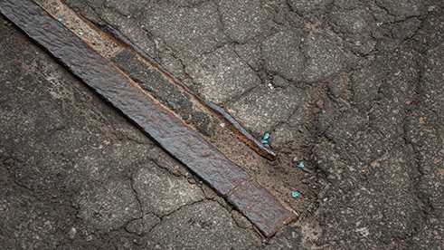 Montreal had had its tram tracks covered over but nevertheless they come back to haunt it each springtime...