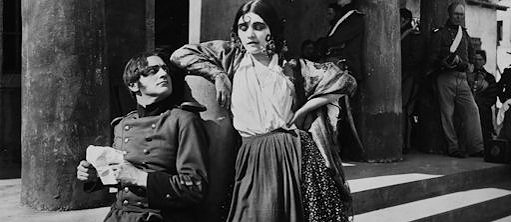 La célèbre actrice Pola Negri dans le rôle de Carmen. Mise en scène : Ernst Lubitsch, 1918