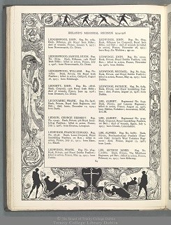 Seite aus Ireland's Memorial Records