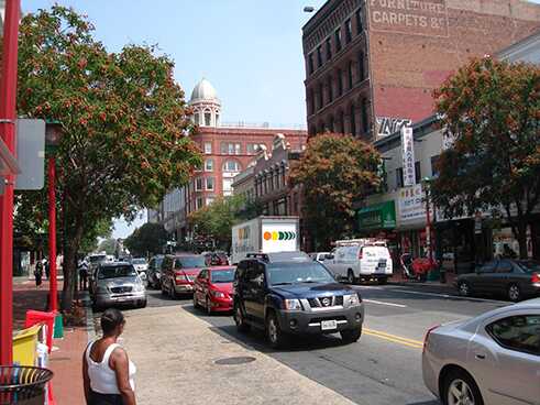East Side of 7th Street Looking North from H Street NW, August 2010.	