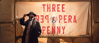 GEORGE IKEDIASHI (Balladeer), RORY KINNEAR (Macheath)