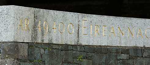 In the Irish National War Memorial Gardens, commemoration of the 49,400 Irish soldiers who died in WW I