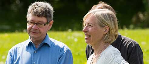 Christina Kubisch and curator Ruairí Ó Cuív from Dublin City Council in the Irish National War Memorial Gardens, May 2016