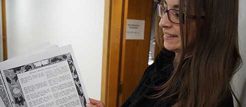 The German intern Ingrid Mrhalik read at the recordings in Dublin City Council,  April 2016