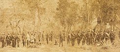 Soldados brasileiros da província do Ceará em operações de guerrilha por volta de 1867. 