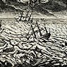 Druckgrafik des Südlichen Meers, von Chile aus gesehen (1744) 