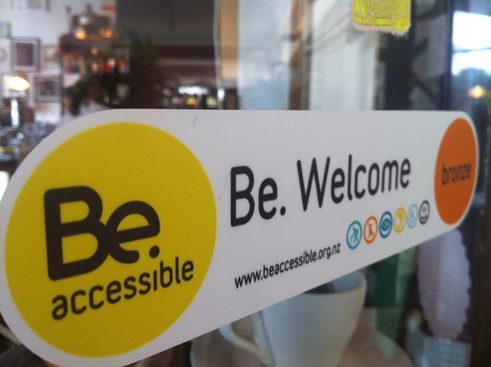 The first Be. Welcome sticker ever was installed at Alleluya Bar & Café Auckland in 2011.