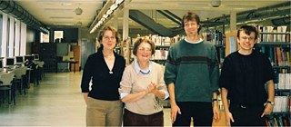 Gabriele Billoud (links) in der Bibliothek der ENSSIB mit Ingrid Neumann, Ulrich Fügener und Wolfgang Kaiser (alle 3 Goethe-Institut) &copy; © Wolfgang Kaiser Gabriele Billoud (links) in der Bibliothek der ENSSIB mit Ingrid Neumann, Ulrich Fügener und Wolfgang Kaiser (alle 3 Goethe-Institut)