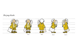 Zuerst zeichnet Flix den kleinen Goethe von allen Seiten - Von vorne, hinten, links, rechts 