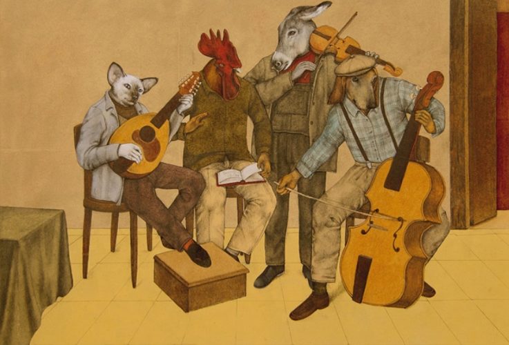 Die Bremer Stadtmusikanten – Illustrationen von Claudia Palmarucci