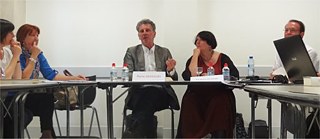 Pierre Deshusses und die Autorin Regina Scheer (Festival du premier roman, Chambéry 2015) &copy; © Festival du premier roman, Chambéry Pierre Deshusses und die Autorin Regina Scheer (Festival du premier roman, Chambéry 2015)