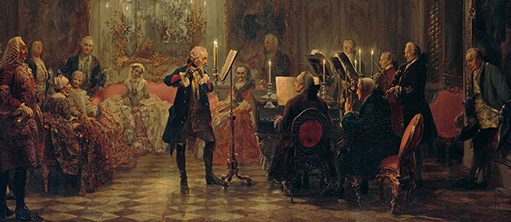 Cuadro: Flötenkonzert Friedrichs des Großen in Sanssouci (Adolph Menzel, 1852) 