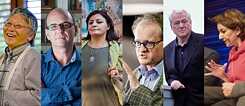 Les auteurs du supplément : Galsan Tschinag, Luiz Ruffato, Rasha Omran, Leonidas Donskis, Alexander Kluge et Eva Illouz