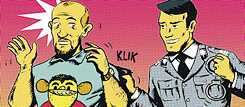 Adam Rusek und Kapitan Żbik; Illustration: Karol Kalinowski