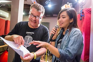 Practicing with the band and pronounciation training