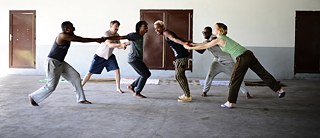 Proben für die Aufführung "Mobutu choreografiert", Kinshasa 2015