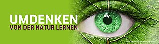 Ausstellung: Umdenken – von der Natur lernen &copy; Face with leaf texture © kwasny221 – Fotolia  Umdenken – von der Natur lernen