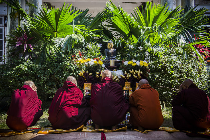 Monks with Buddha